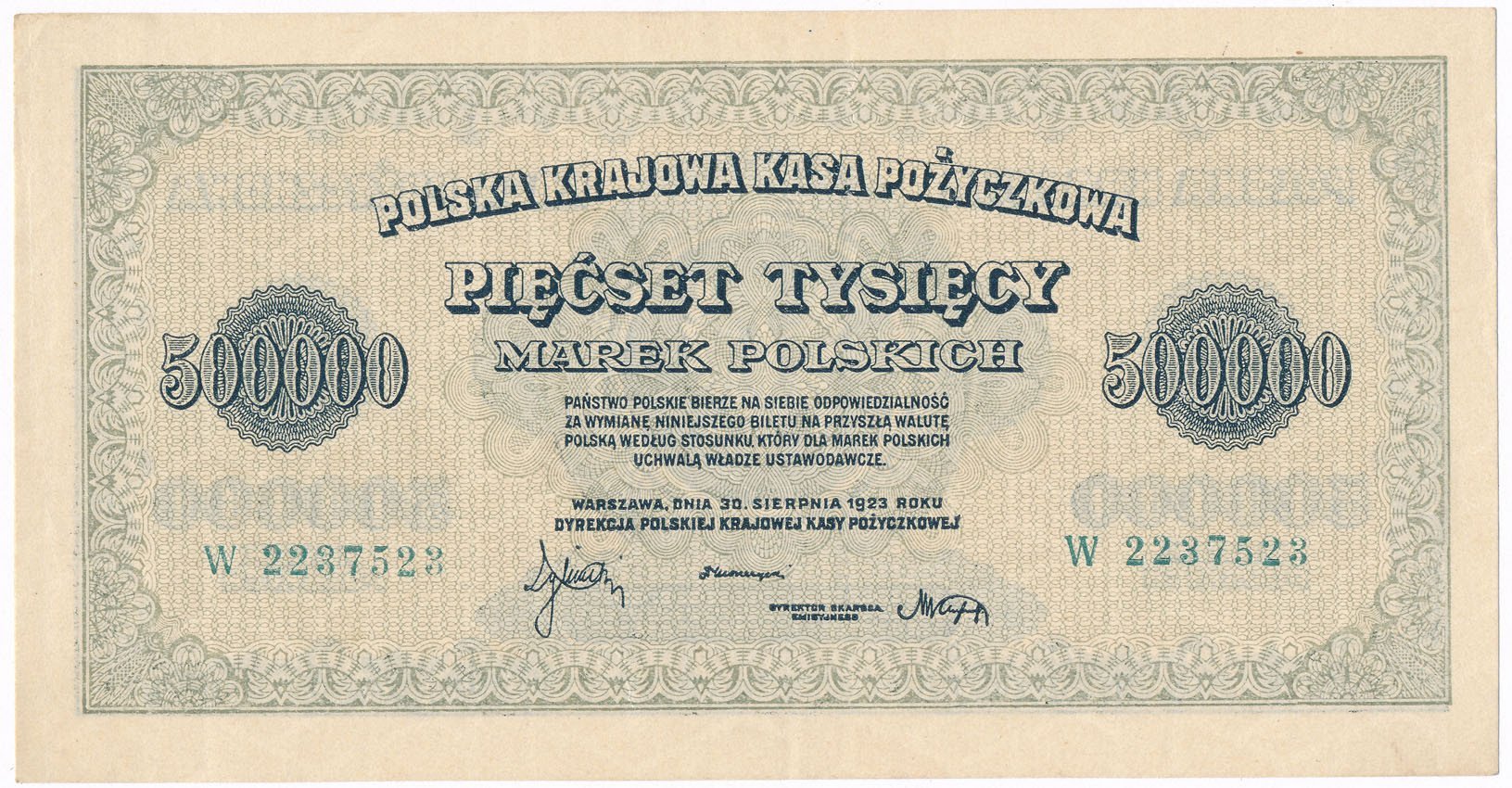 500.000 marek polskich seria W